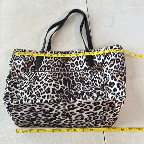 Guess Black and White Leopard Print Tote Bag - Picture 7 of 8
